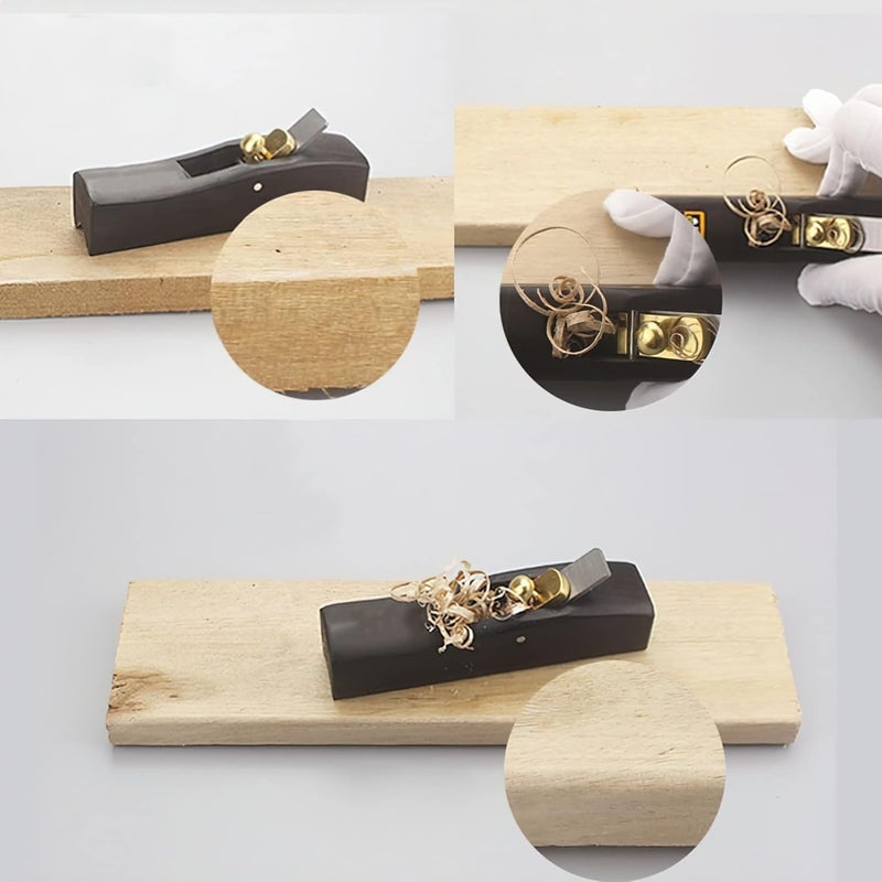 LIXINDEE Wooden Hand Plane, Mini Arc Bottom Hand Planer, Wood Block Plane Carpenter Hand Tools for Edge Trimming/Corner Shaping/Chamfer - Image 1